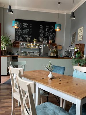 Entrance room of the cafe. at Vlora & Vauna in Dresden