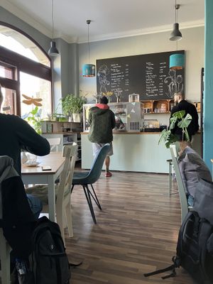 Front room and counter  at Vlora & Vauna in Dresden