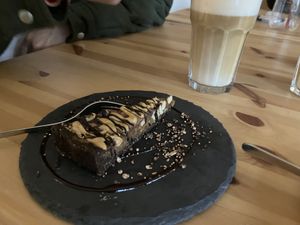 Something peanut chocolate cake  at Vlora & Vauna in Dresden
