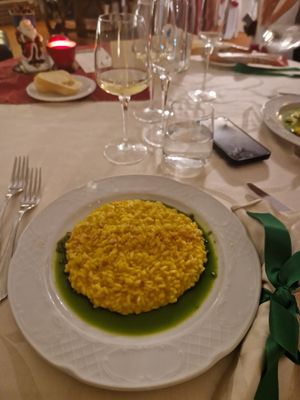 Risotto alla zucca con salsa al basilico #Veganuary at La Casupola in Bosisio Parini