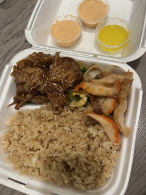 Vegan Beef and Shrimp Hibachi - Uber Eats  at Hibachi 88 in Kissimmee