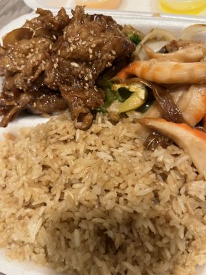 Vegan Beef and Shrimp Hibachi - Uber Eats  at Hibachi 88 in Kissimmee