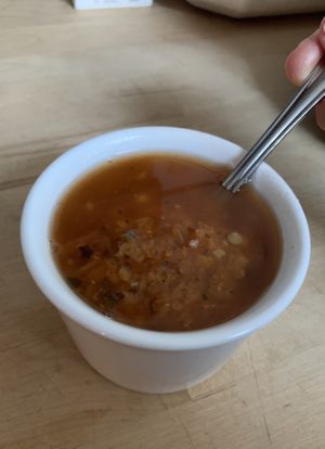 Red lentil soup- great spice and flavor!  at Cafe Turkuaz in Bloomington