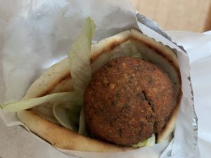 Falafel sandwich 🤤  at Cafe Turkuaz in Bloomington