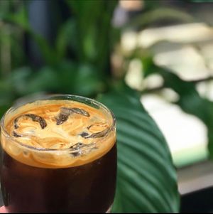 Ice Long Black made with Organic coffee at Gnostic Mana Cafe in Woy Woy