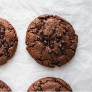 Vegan gluten-free Double Chocolate cookie  at Gnostic Mana Cafe in Woy Woy