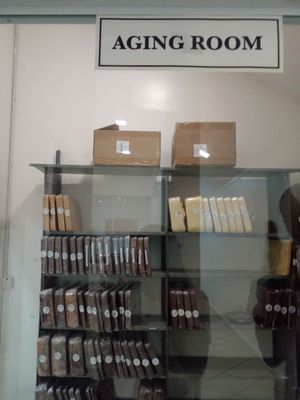 The aging room of the chocolates at Belmont Estate in Belmont