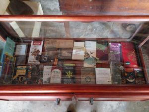 Chocolates from various brands in a glass case at Belmont Estate in Belmont