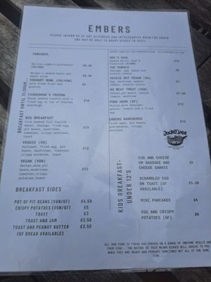 Breakfast lots of vegan options at Embers Cafe in Telford