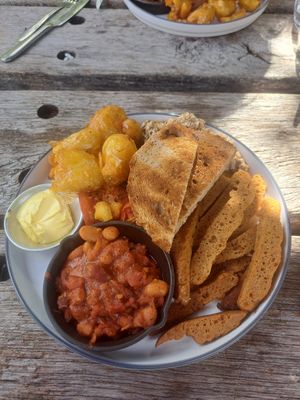 Vegan breakfast  - unusual flavours, liked potatoes at Embers Cafe in Telford