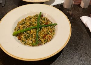 Risotto with spinach and saffron  at La Casa Italian in Stafford