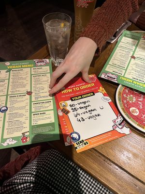 Ordering  at Mans Market in Leeds