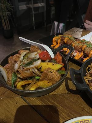 Black bean tofu   at Mans Market in Leeds