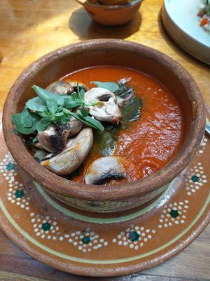 Bean tamale with hoja santa at La Perla in Playa Del Carmen