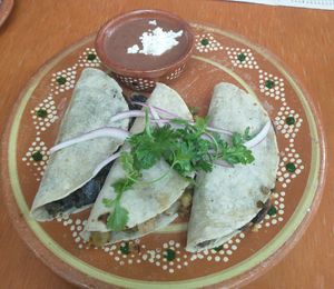 Vegetable dobladas at La Perla in Playa Del Carmen
