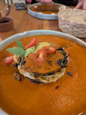 Vegan lasagna at La Perla in Playa Del Carmen