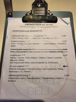 Breakfast Menü #1/2 at Avant Garden Deli in Cologne