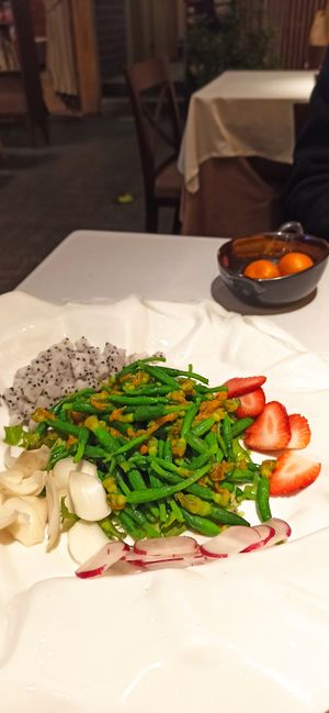 Micro cucumber sprouts at Ziputi Vegetarian Restaurant in Beijing