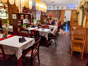 Inside of SuZhi Pure Vegan Tea & Restaurant at Ziputi Vegetarian Restaurant in Beijing