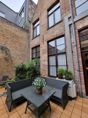 Court yard at the back at Hotel Malleberg in Bruges