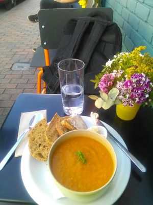 One of many light dishes made with available surplus food. at Charlie's Angels Kitchens in Tunbridge Wells