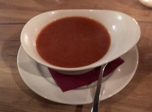 Tomato soup  at Chakra in Tallinn
