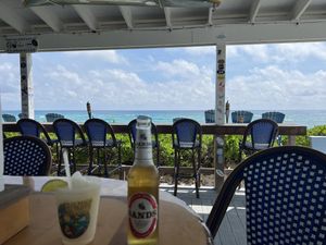 A beautiful view of beach  at On Da Beach Bar and Grill in Great Abaco