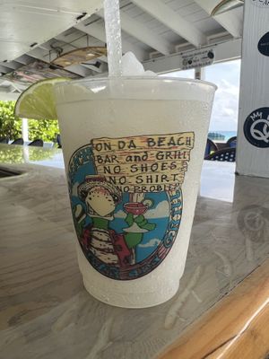 Lots of fun drinks  at On Da Beach Bar and Grill in Great Abaco