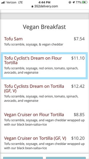 Breakfast menu at Maude's Classic Cafe in Gainesville