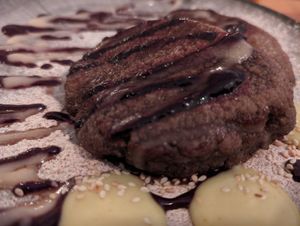 Buckwheat pancakes for dessert at Maitri-vegan&glutenfree in Poznan