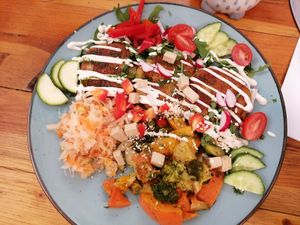 Potato cakes... at Maitri-vegan&glutenfree in Poznan