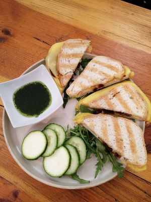 Toasted cheese sandwiches at Maitri-vegan&glutenfree in Poznan
