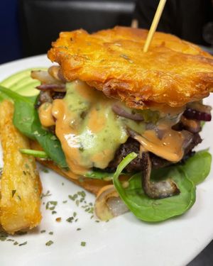 Vegan Bori Burger  at Joe's Caribe in Pensacola