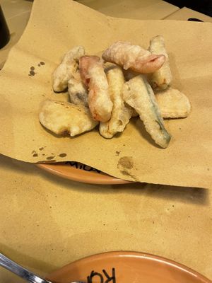 Fried vegetables   at Osteria da Fortunata in Rome