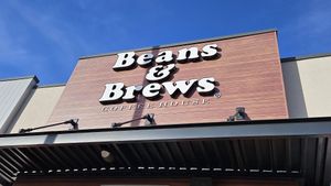 Front of cafe at Beans & Brews in St George