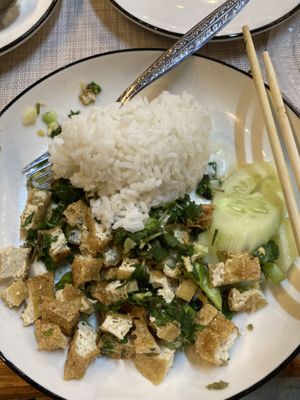 Tofu larb  at Family Bakery in Nong Khiaw