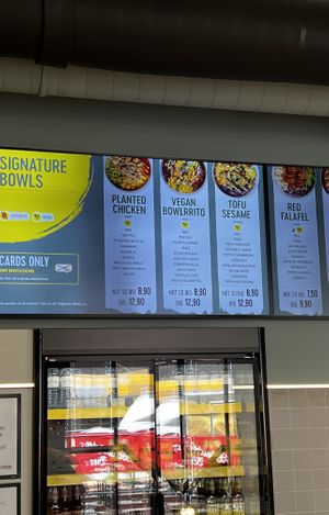 forgot to take a photo of the food before it was all gone (yummy😋). the menu of the four vegan options (in german)  at Fat Monk - Wien Schottentor in Vienna