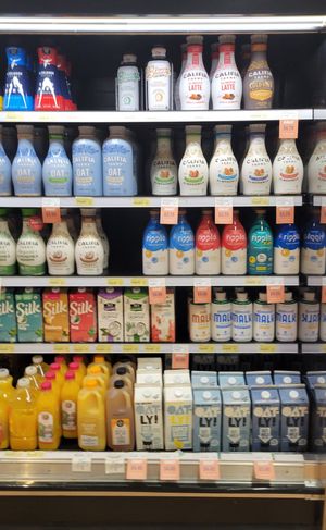 Milk selection at Leevers Locavore in Denver