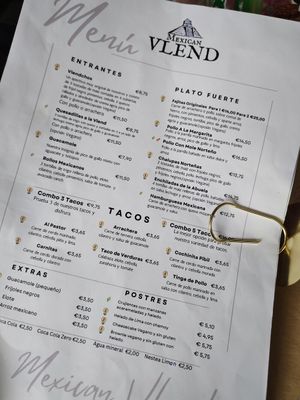 Carta at Mexican Vlend in A Coruna