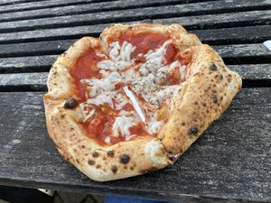 Pizza margherita (from Vegan A’fairs festival)  at Plant A Pizza in Antwerpen