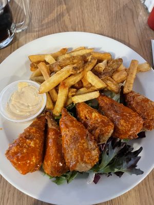 Vegan wings  at Bill Peyto's Cafe in Lake Louise