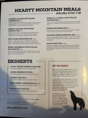  at Bill Peyto's Cafe in Lake Louise