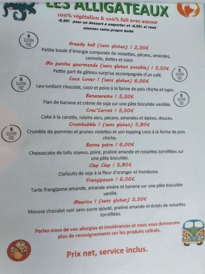 Menu at Greedy Guts in Caen