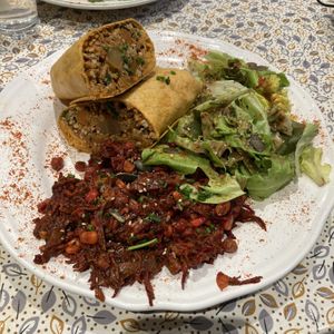 Even bigger portion than it looks, lots of good proteins  at Greedy Guts in Caen