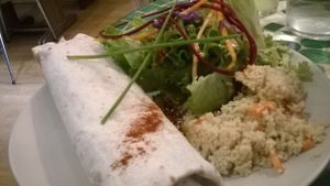 Wrap et taboulé at Greedy Guts in Caen