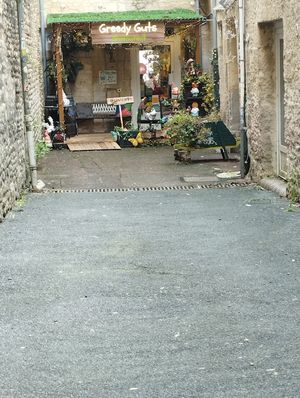 Outside at Greedy Guts in Caen