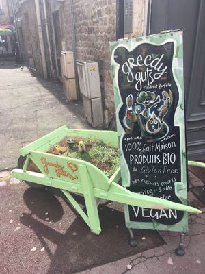 Outside  at Greedy Guts in Caen