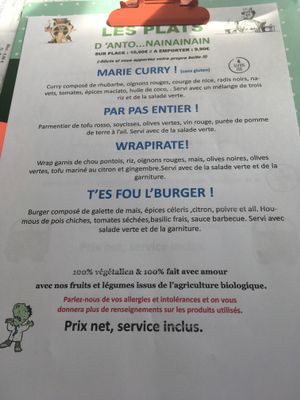 Menu  at Greedy Guts in Caen