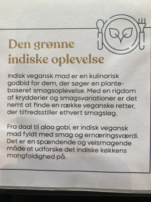 Vegan Indian food  at Royal Indian Restaurant in Aarhus