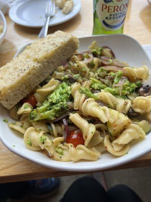 Aglio e olio with veggies  at Pasta Garage in Lexington